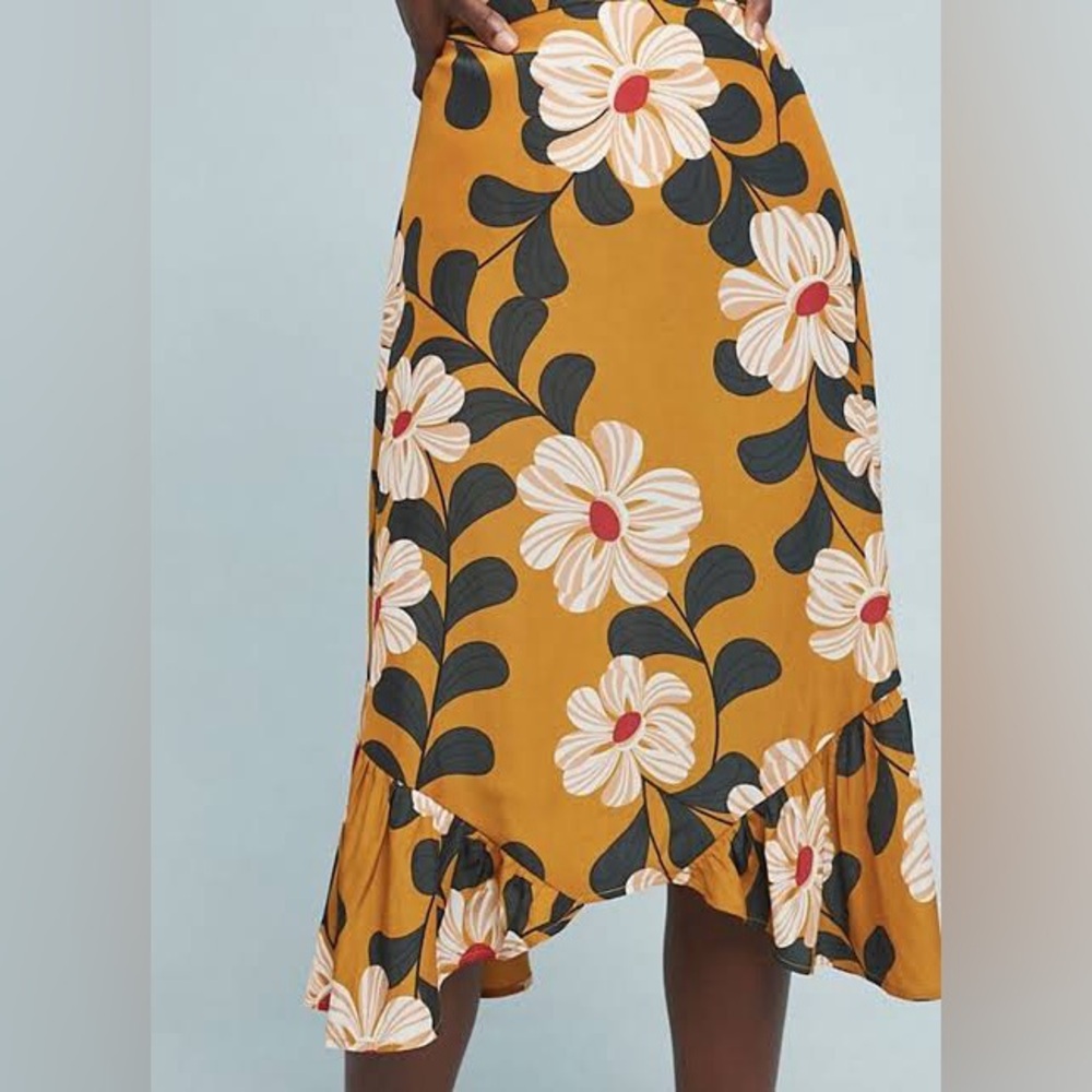Eva Franco Mustard Floral Skirt